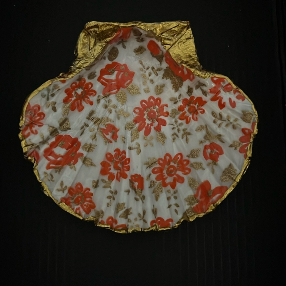 Hand made Decoupage and painted Seashell